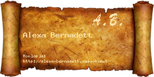 Alexa Bernadett névjegykártya
