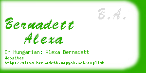 bernadett alexa business card